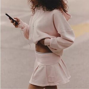 FP Movement Sprint To The Finish Hoodie & Miniskirt Set in Ballet Pink Sz M NWT